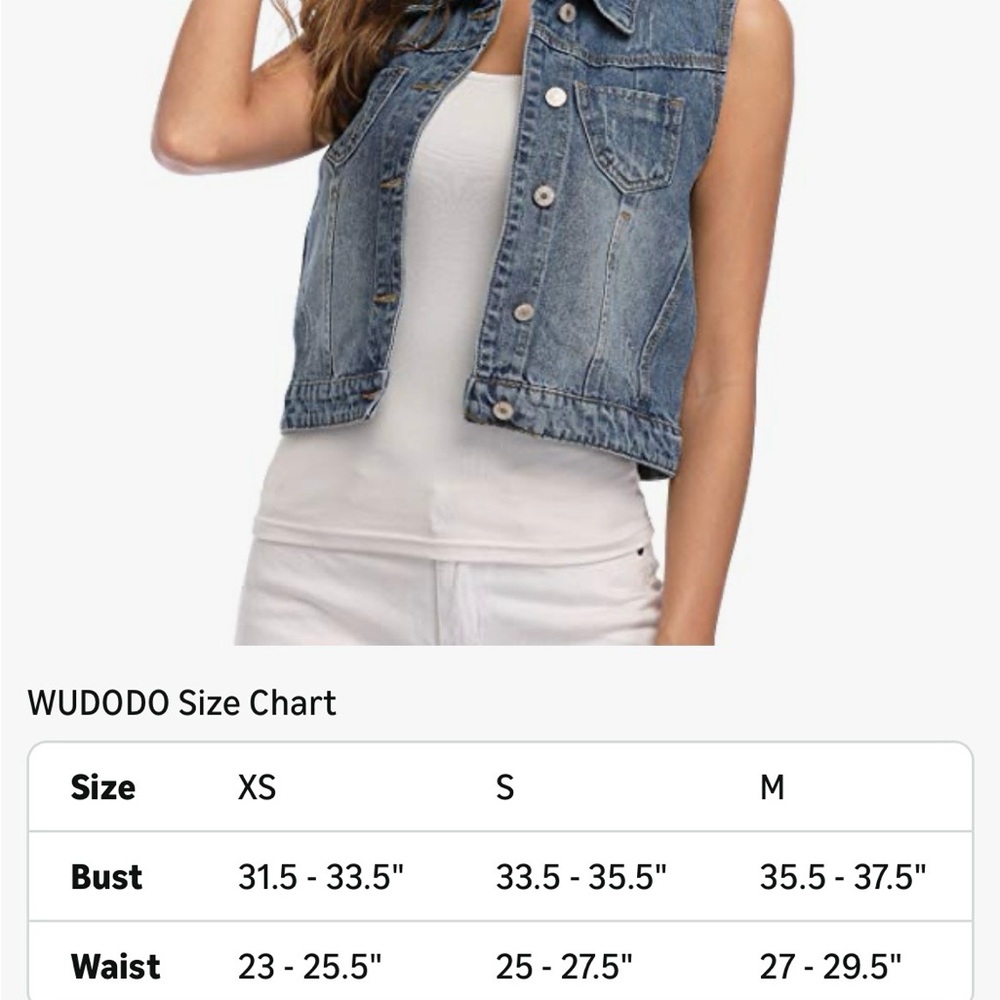Classic Sleeveless Denim Vest - Dark Blue - Picture 6 of 6